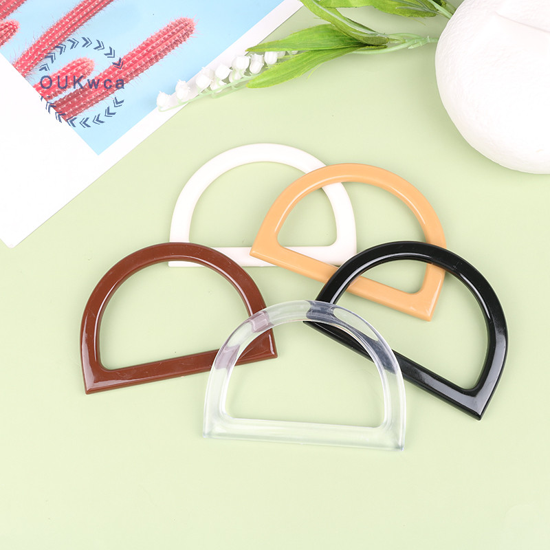Oukwca D-Shaped Bag Handle Resin Ring Bag Handles Purse กระเป๋าเดินทาง Handcrafted ใหม่