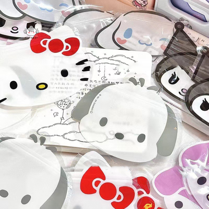 {maybest} 10 ชิ้น Sanrio Transparent Ziplock Bag Hello Kitty Cinnamoroll Kuromi My Melody Presative 