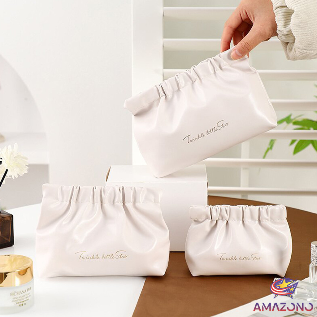 Amaz กระเป๋าเครื่องสําอาง แบบบีบเปิดพกพาสะดวก หนัง PU กระเป๋าเก็บของ Makeup bag ราคา ถูกที่สุด ดีลบีเคเค แกลเลอรีภาพที่ 2