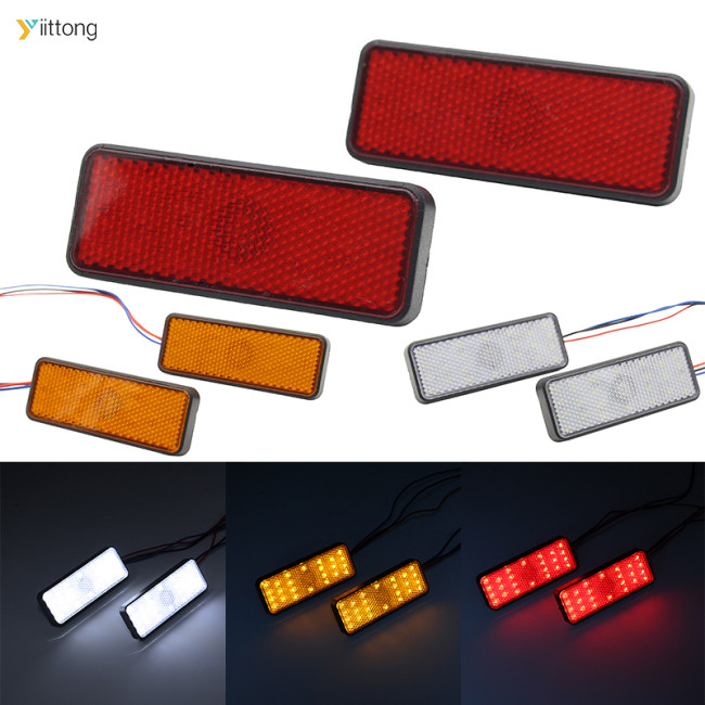 Yt- 1 คู่รถจักรยานยนต์ Reflector จักรยานไฟฟ้า Led Reflector Square ป้ายทะเบียนไฟท้ายเบรคกันน้ํา