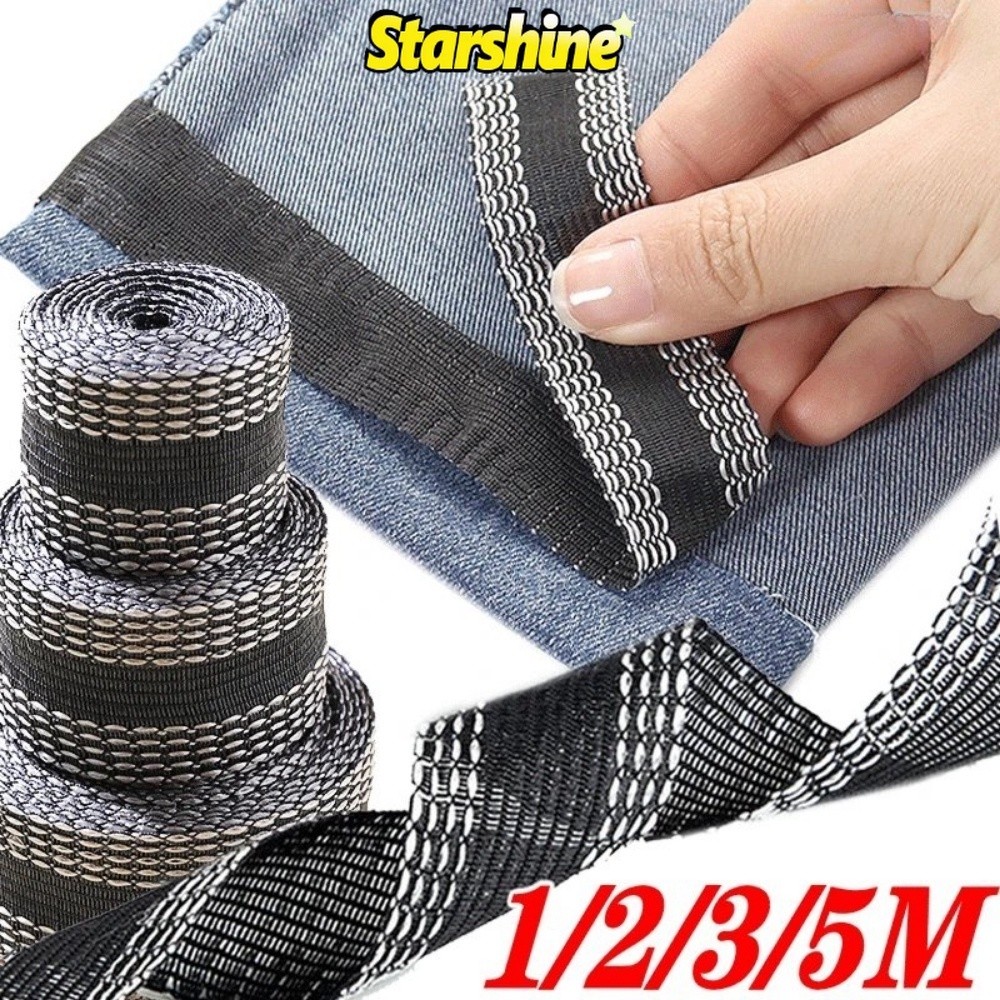 Self-adhesive กางเกงขอบ Shorten สติกเกอร์แพทช์สําหรับเสื้อผ้ากางเกงยีนส์กางเกงผ้าปาก Patch ซ่อม Hem เทปเย็บเครื่องมือ