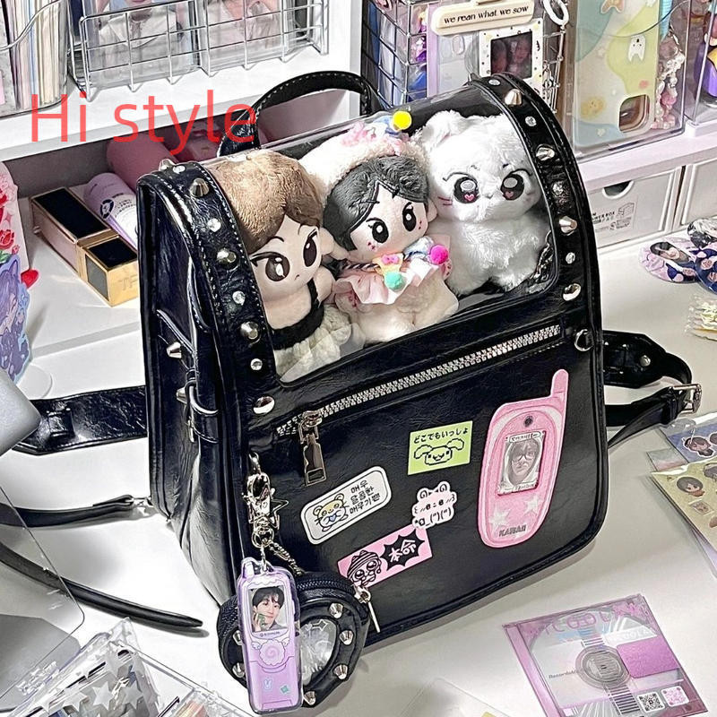 Laser Pain Bag Subculture Japanese Double Shoulder Pain Bag Small Cloth Y2K Doll Bag