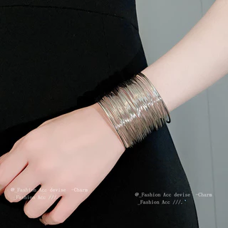 ยุโรปและอเมริกาลวดหลายชั้นเปิดสร้อยข้อมือซอกโอ้อวดความรู้สึกการออกแบบสร้อยข้อมือบุคลิกภาพเครื่องเทศสาวลมเย็นเครื่องประดับมือขายส่ง