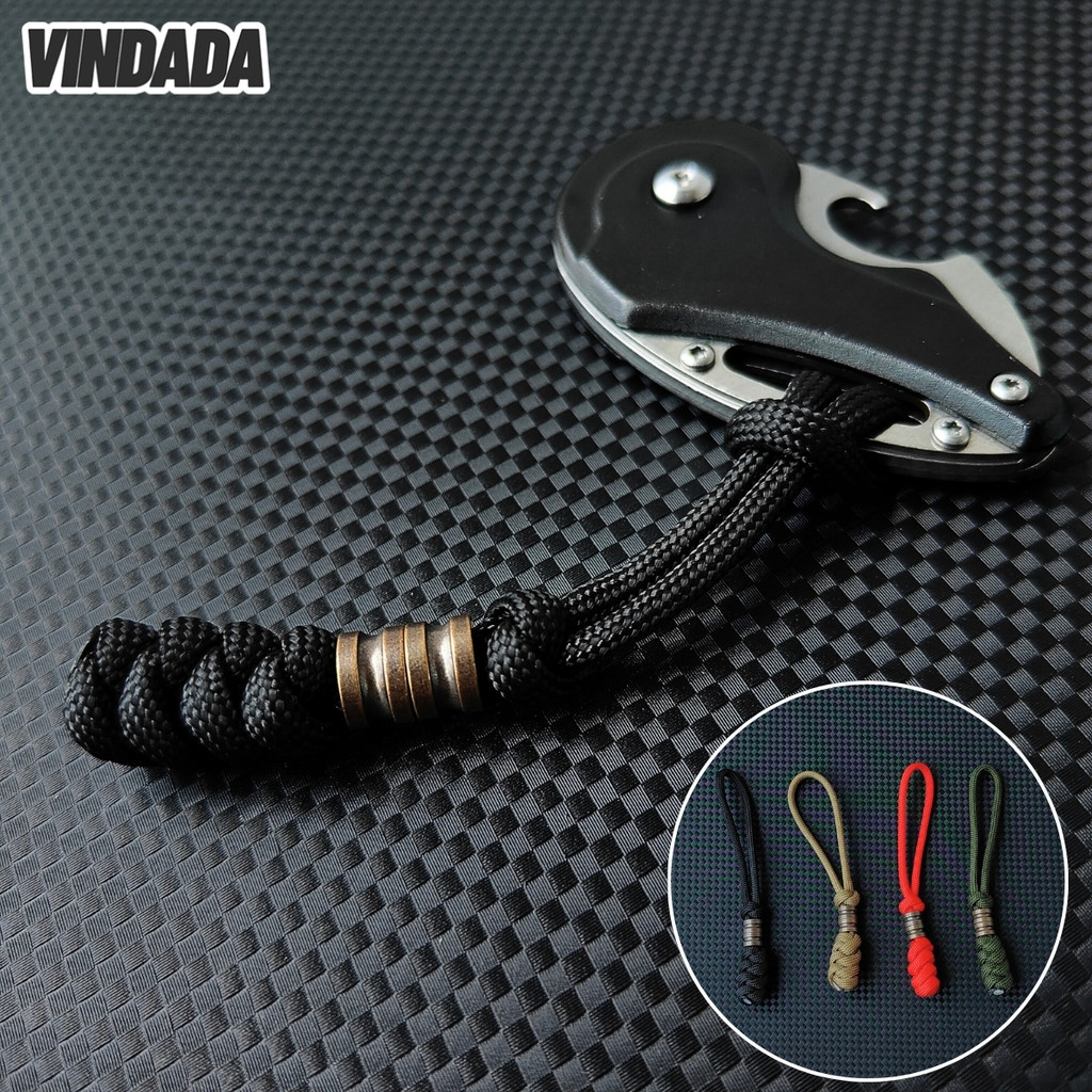มีดลูกปัด Paracord Lanyard ลูกปัดทองเหลือง Charms DIY Paracord อุปกรณ์เสริม EDC ลูกปัด
