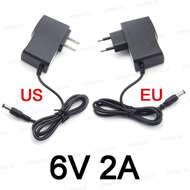 6v 2A 2000ma AC DC Power supply อะแดปเตอร์ปลั๊ก Converter ปลั๊กชาร์จสําหรับ LED Strip Light สวิทช์กล้องวงจรปิด 5.5x2.5 มม.US/EU 100 V-240 V THH3