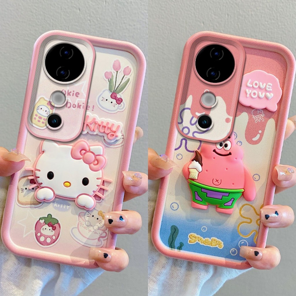 เคส Vivo V40/V40Pro เคสโทรศัพท์ลายการ์ตูน 3D เคสซิลิโคนนุ่ม สไตล์ใหม่ของผู้ชายและผู้หญิง น่ารัก