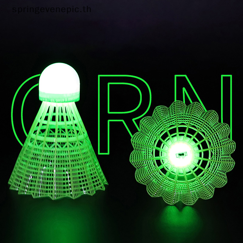 Springevenepic LED ลูกแบดมินตันเรืองแสง Light Up ลูกแบดมินตันพลาสติกสีสันสดใส Ligg ลูกกีฬาการฝึกอบรมใน/เกมกลางแจ้งใหม่