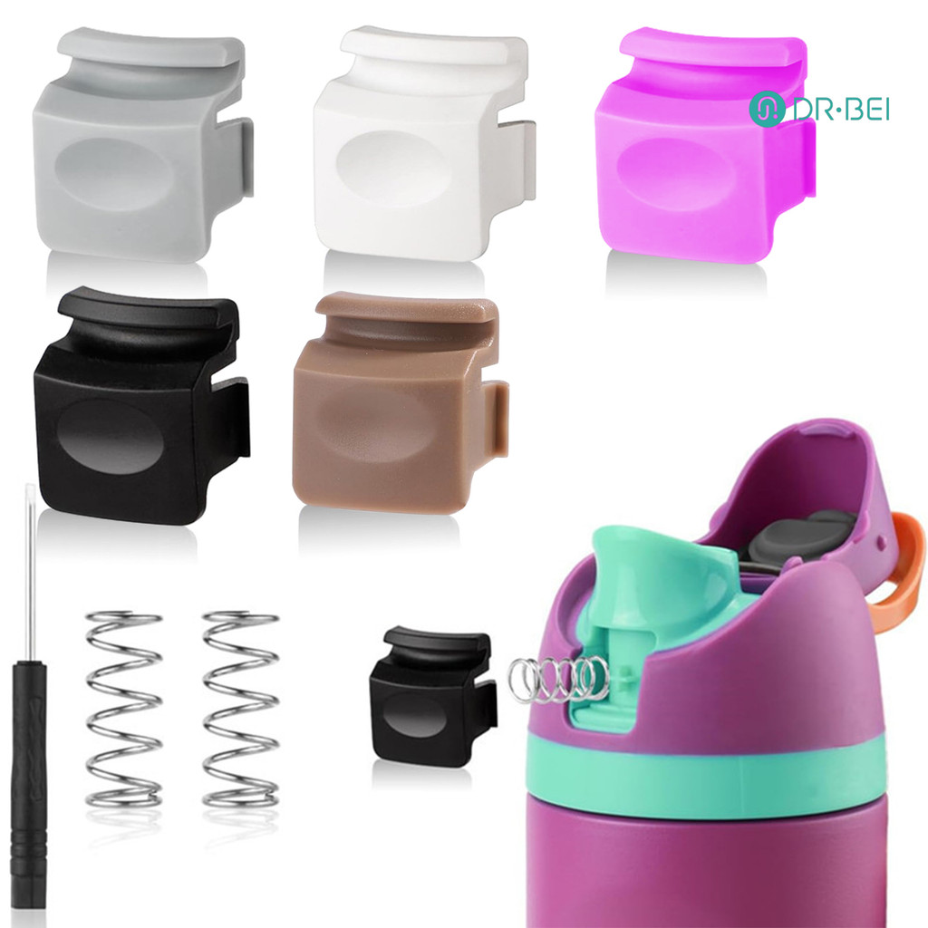 Dr.bei 5 ชุดขวดน้ําเปลี่ยนปุ่มสําหรับ Owala FreeSip 19/24/25/32/40oz Push Switch Top Cap Seal Stopper อะไหล่พร้อมสปริงไขควง