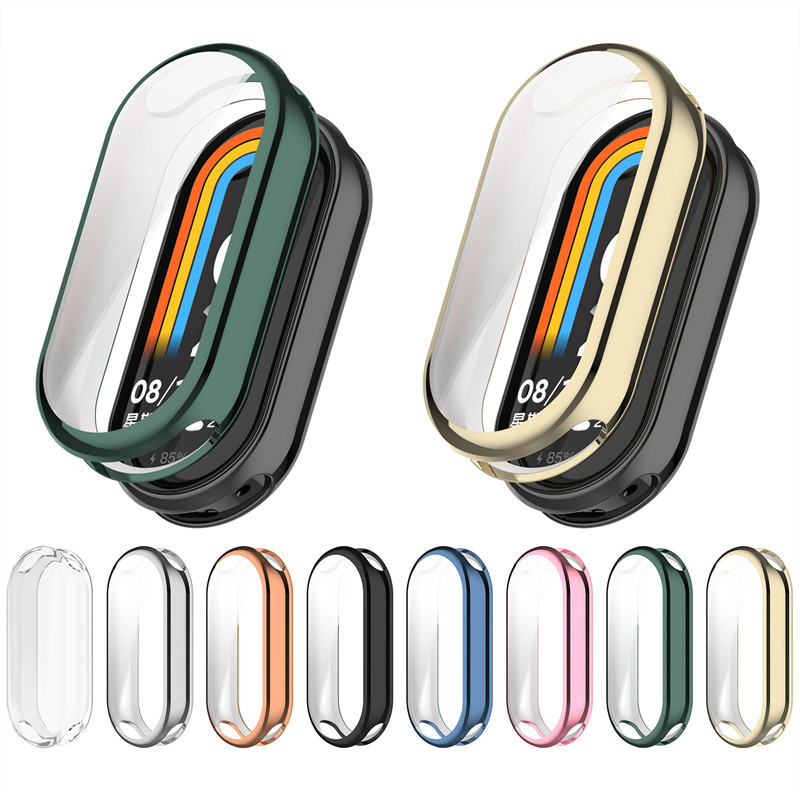 สําหรับ Xiaomi Smart Band 10 9 8 โปร่งใสป้องกันกรณีซิลิโคน tpu นิ่มอุปกรณ์เสริมครอบคลุมเต็มรูปแบบ Xiaomi Mi band8 band9/10 Ceramic Edition เซรามิค
