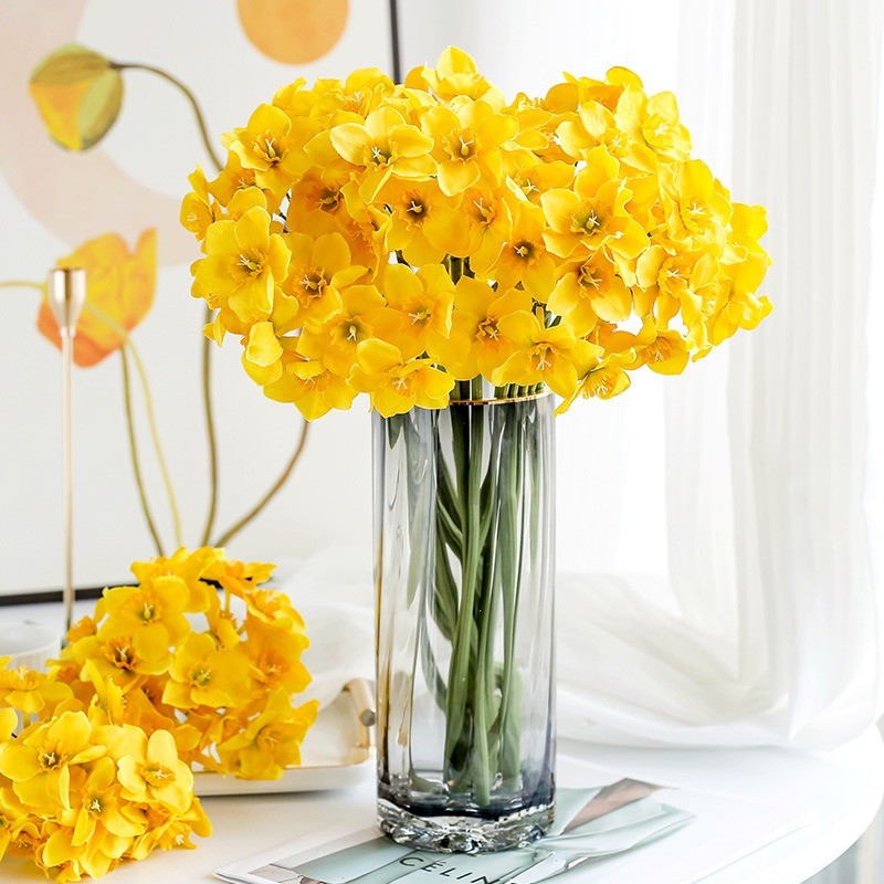 6 ชิ้น/เซ็ตประดิษฐ์ Narcissus ช่อดอกไม้สําหรับตกแต่งบ้านช่อดอกไม้งานแต่งงานสําหรับเจ้าสาว Photo Props ราคา ถูกที่สุด ดีลบีเคเค แกลเลอรีภาพที่ 4