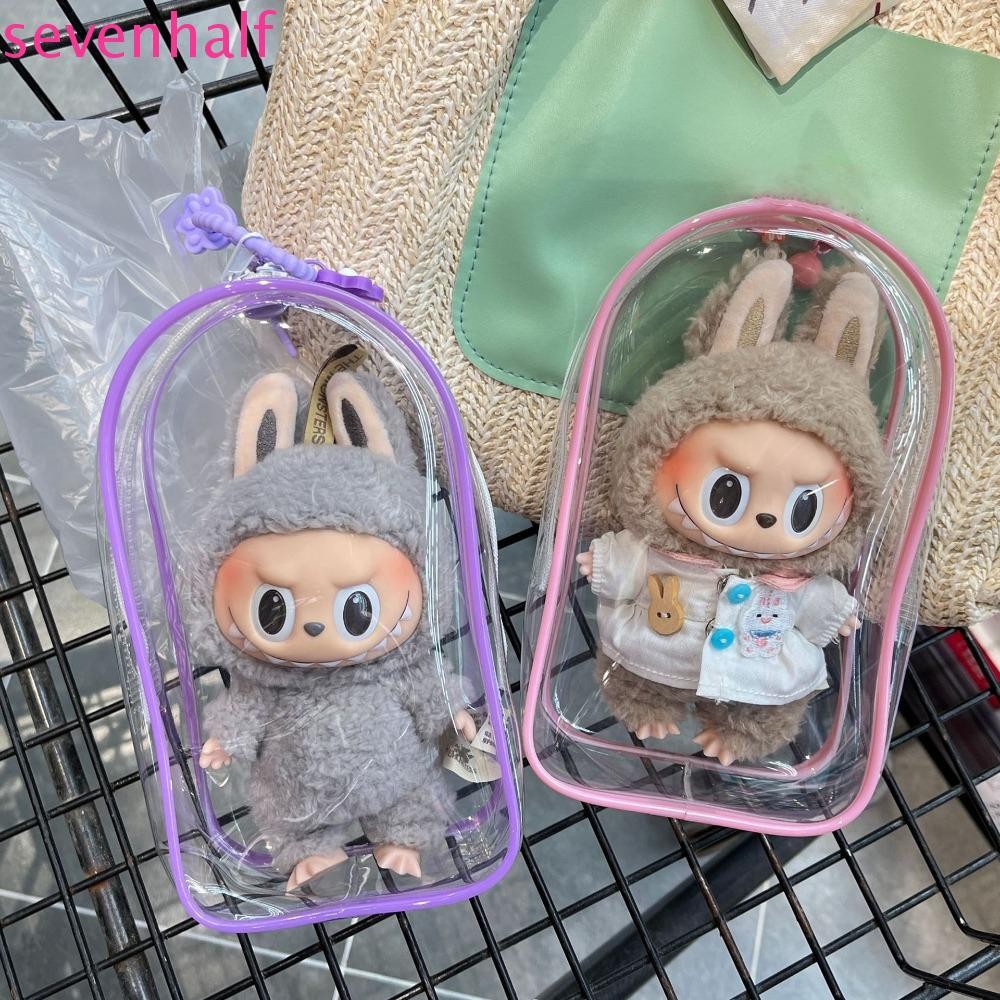 Sevenhalf Labubu ตุ๊กตาเก็บกระเป๋า,พวงกุญแจสี Hariballs Labubu กระเป๋า,ของเล่นอุปกรณ์เสริม Out-cap ฝุ่น PVC Upsetduck กระเป๋าเด็กผู้หญิงของเล่น