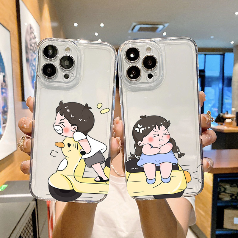 การ์ตูนตลกน่ารักคู่สําหรับxiaomi Redmi 12 13C 13 10C 12Cหมายเหตุ13 12 11 Pro Plus Turbo 3 12S 11 11S 10S 9S Pro C65 แบรนด์อินเทรนด์Creative Lover Clear Soft Cover