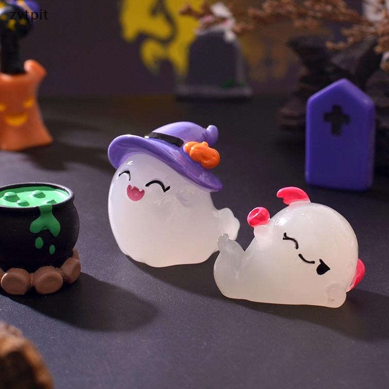 Zvtpit Mini Luminous Ghost เครื่องประดับ 1:12 ตุ๊กตาฮาโลวีนฉากตกแต่งตุ๊กตา House Micro ภูมิทัศน์เครื่องประดับ TH