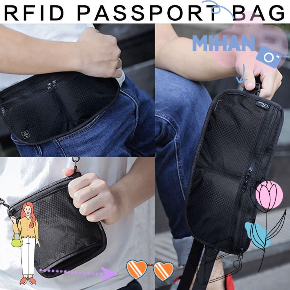 เดือน กระเป๋าสะพายข้าง,กระเป๋าคาดเอวไนลอนอเนกประสงค์,กระเป๋ากันขโมย RFID น้ําหนักเบาแฟชั่นสําหรับผู้ชาย