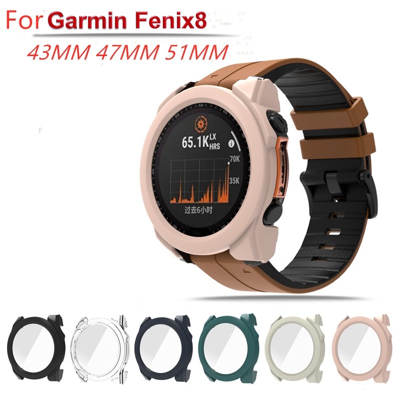 Hard Edge Shell สําหรับ Garmin Fenix 8 ฝาครอบป้องกันฟิล์มนิรภัยสําหรับ Garmin Fenix8 43 มม.47 มม.51 