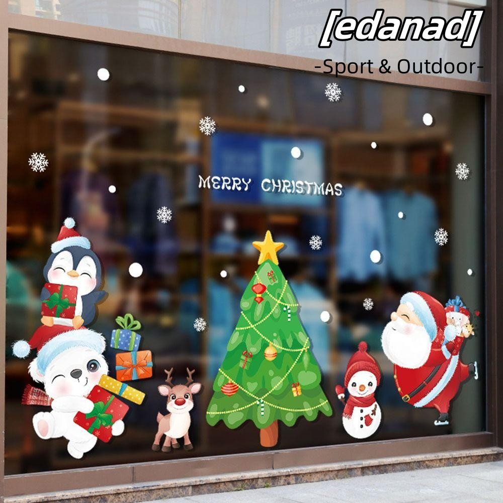 Edanad สติ๊กเกอร์ติดผนัง ของขวัญ ตกแต่ง ปี Merry Christmas