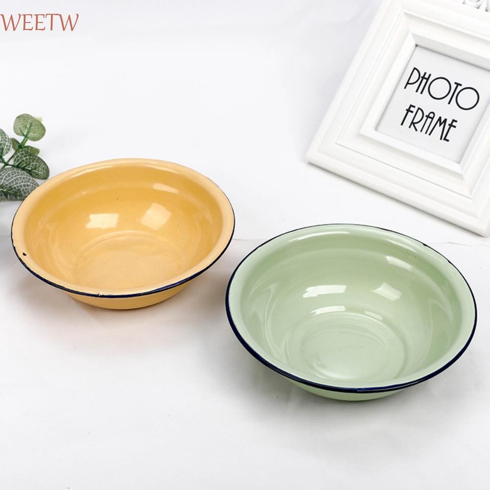 Wewt ชามผสมสลัด,เคลือบวินเทจชามซุป,คิดถึง 16/18/20/22/24 ซม. สีเขียว/สีเหลืองซุปทนฤดูใบไม้ร่วงอ่างบ้าน