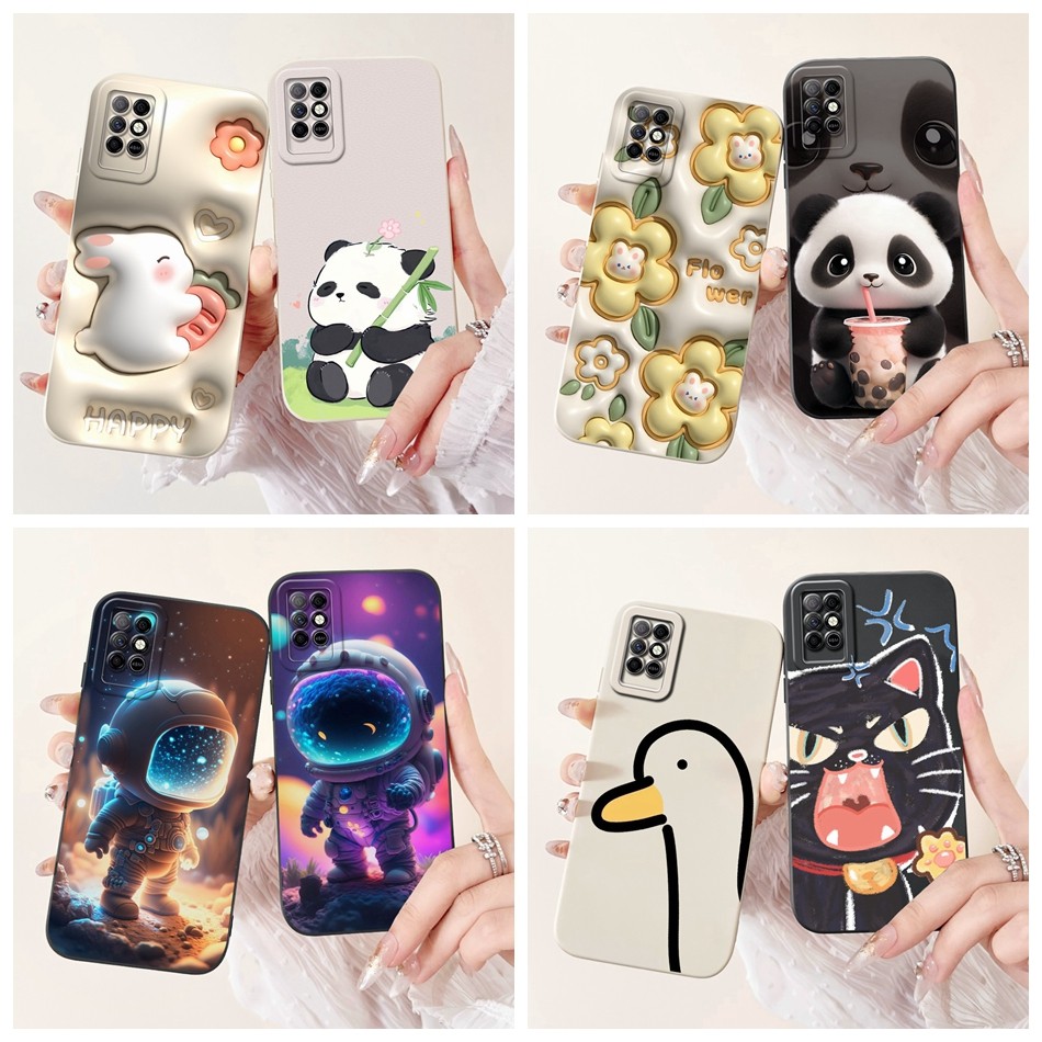Infinix Note 8 8i X692 X683 X683B เลนส์ป้องกันกรณี Infinix Note8 Note8i น่ารักแพนด้ากระต่ายดอกไม้การ์ตูนซิลิโคนอ่อนนุ่มเคสโทรศัพท์
