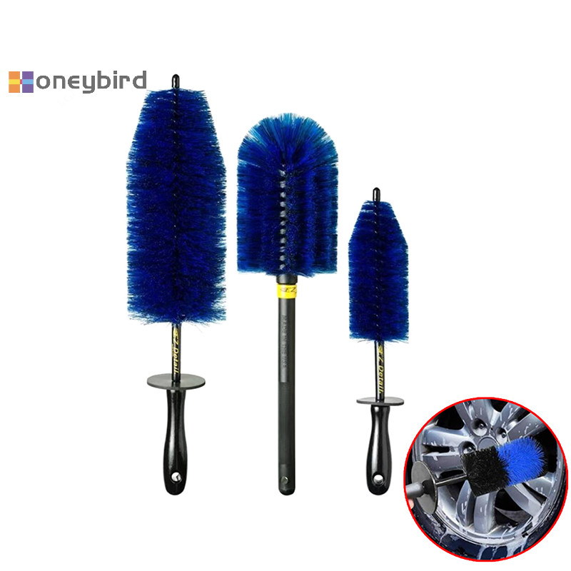 Honeybird 1/3PCS Car Care Soft Bristle ขอบล้อรถยางแปรงทําความสะอาดทําความสะอาด Non Scratch รายละเอียดรถซักผ้าเครื่องมือ Nice