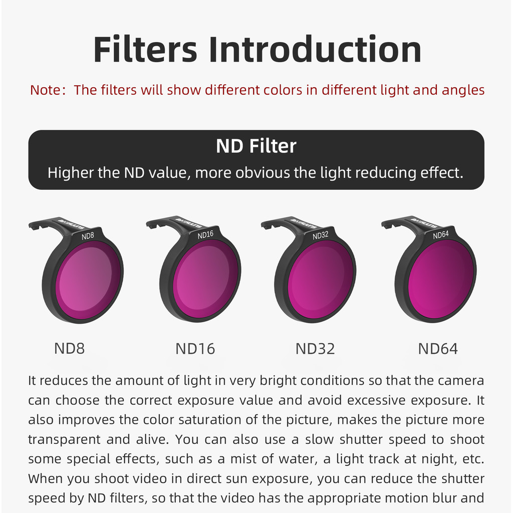 สําหรับ DJI NEO drone filter ND64 ND8 dimming MCUV กล้องเที่ยวบิน ND16 อุปกรณ์เสริมกรอง