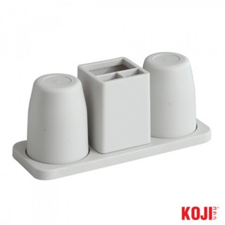 GlobalHouse KOJI DIY ชุดแก้วใส่แปรงสีฟัน รุ่น 2SJX052-GY ขนา…