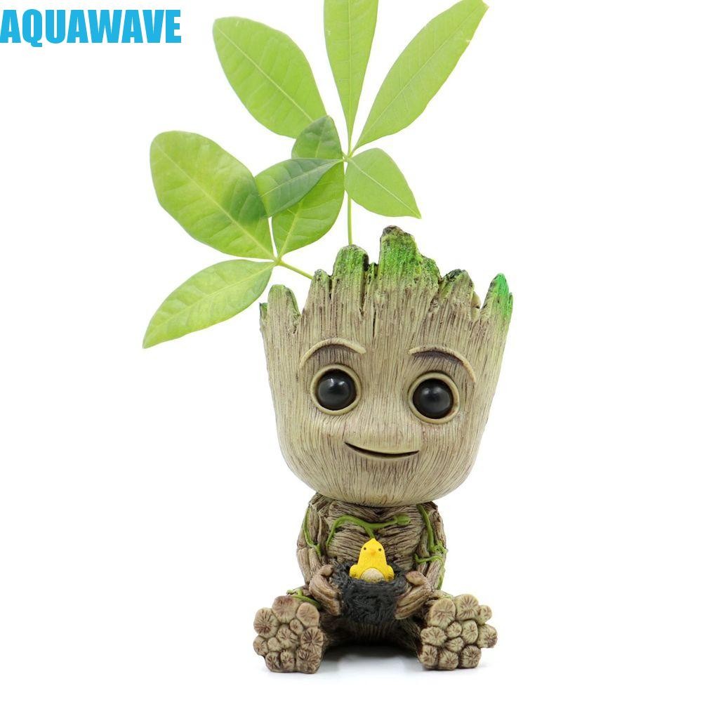 Aquawave Tree Man Groot รุ่นนั่งของเล่นเด็ก Mini Groot Avengers Marvel 6 ซม.ตุ๊กตา