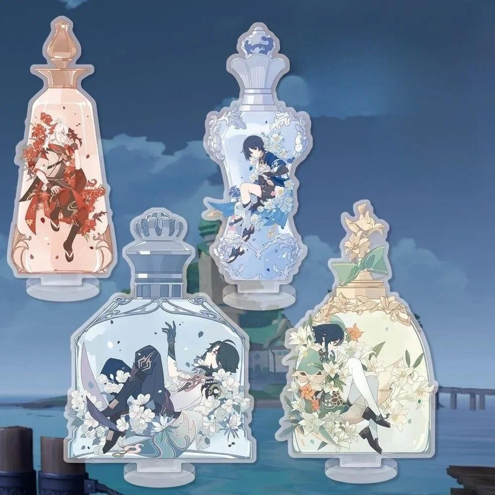 Genshin Impact ยืนอะนิเมะ KeyChain Kaedehara Kazuha Venti Key Chain ผู้หญิง Creative รูปแผ่น Key แหวนอะคริลิคของขวัญ