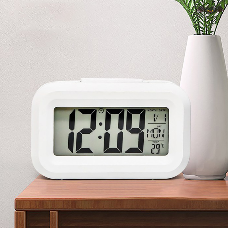 [PE] Led Digital Night Glow นาฬิกาปลุกอิเล็กทรอนิกส์สําหรับโฮมออฟฟิศ Backlight Snooze ปฏิทินนาฬิกาอุณหภูมินาฬิกาอิเล็กทรอนิกส์ TH