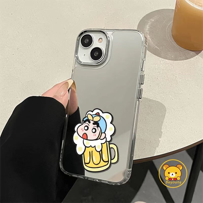 ตลกน่ารัก Crayon Shin-chan กระจกเคสโทรศัพท์สําหรับ Vivo Y72 Y53S Y52S Y31S Y10 5G Y15S 4G IQOO Neo 9