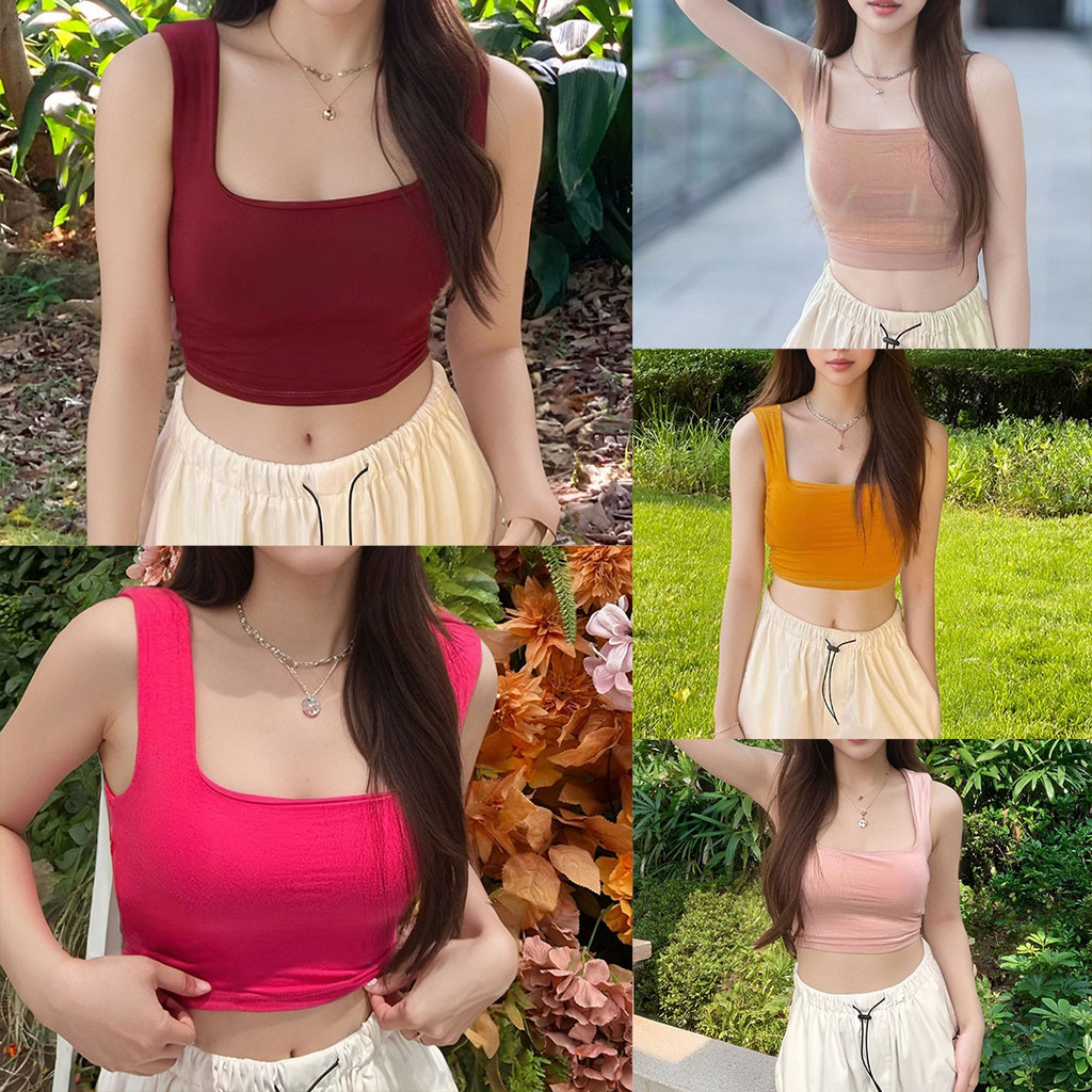 เสื้อกล้ามเกาะอกสั้นสำหรับสาวๆ ดีไซน์แฟชั่น