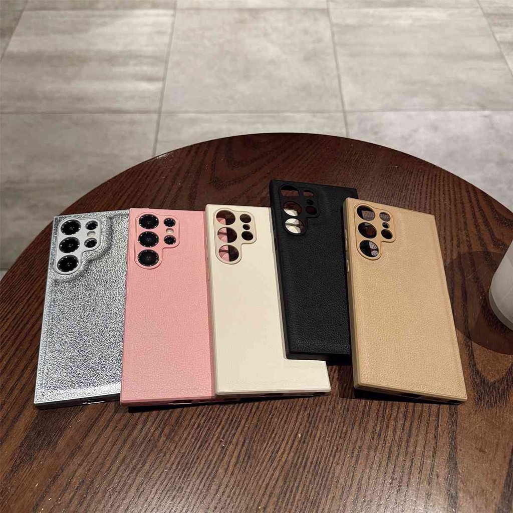 SAMSUNG สําหรับsamsungกรณีสีทึบpuหนังฝาครอบป้องกันสําหรับgalaxy S21 S22 S23 S24 Plus Ultraธุรกิจสไตล์โทรศัพท์ปลอก ราคา ถูกที่สุด ดีลบีเคเค แกลเลอรีภาพที่ 2