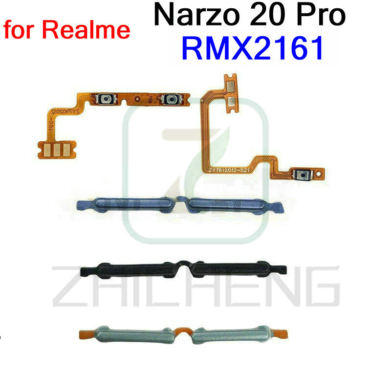 สําหรับ Realme Narzo 20 Pro RMX2161 ปุ่มปรับระดับเสียงสวิตช์ไฟเปิดปุ่ม Flex Cable อะไหล่