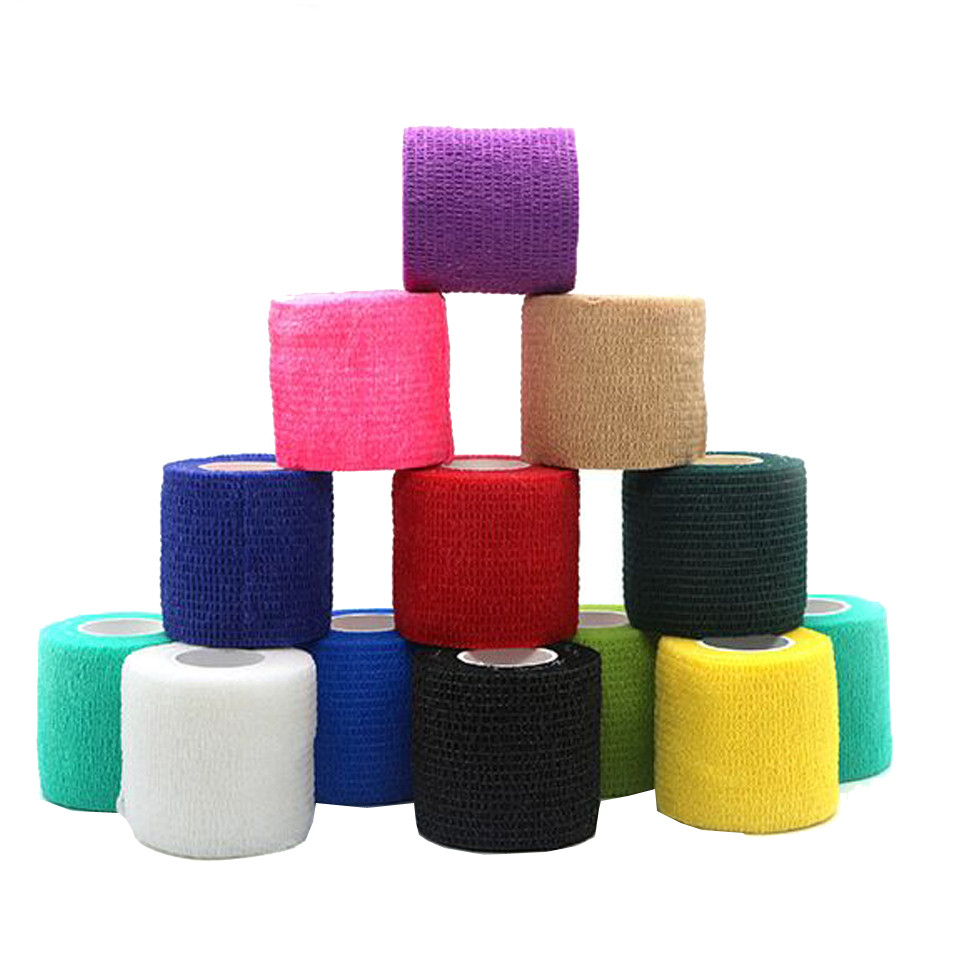 1 PC ทิ้ง Self-กาว Flex ผ้าพันแผลยืดหยุ่นเทปสําหรับ Tattoo Handle Grip Tube Wrap ข้อศอก Stick Tatu อุปกรณ์เสริม 5*450 ซม.