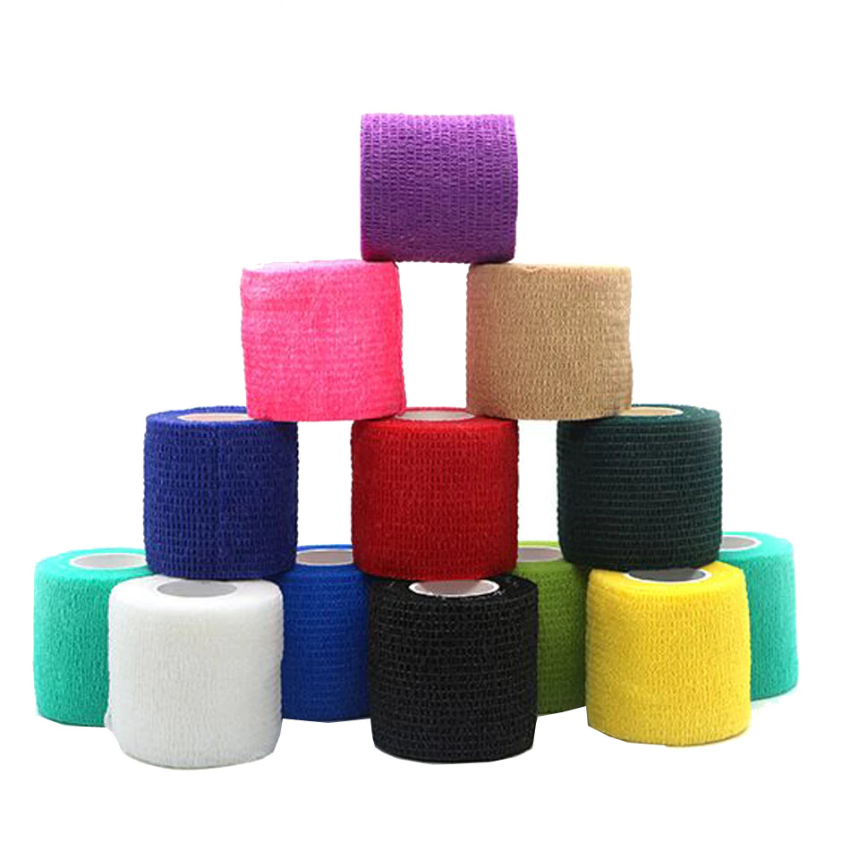 1 PC ทิ้ง Self-กาว Flex ผ้าพันแผลยืดหยุ่นเทปสําหรับ Tattoo Handle Grip Tube Wrap ข้อศอก Stick Tatu อุปกรณ์เสริม 5*450 ซม.