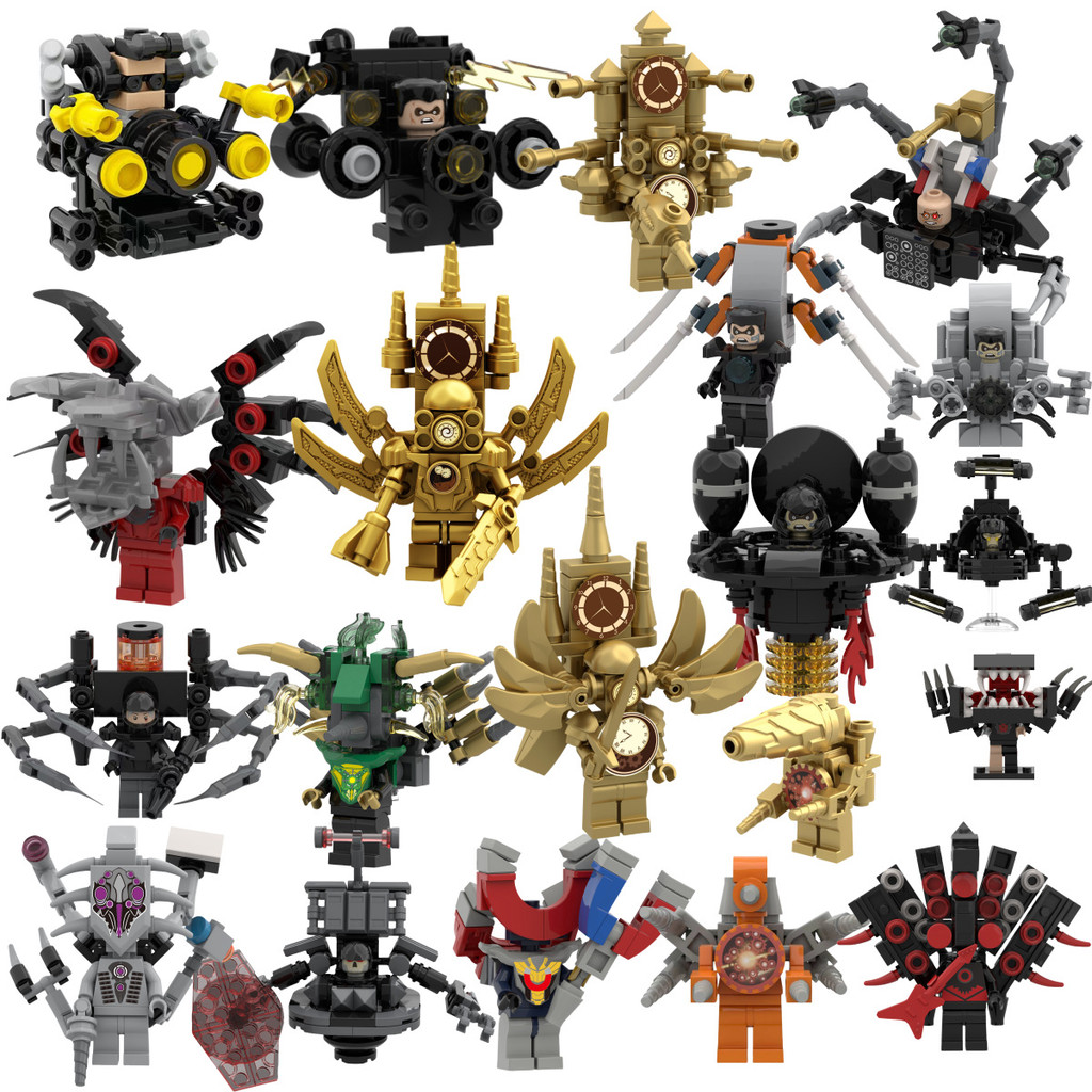 Skibidi Straw บล๊อคและของเล่นตัวต่อ ของเล่นเด็ก ของขวัญ Minifigure Titan King Electric Diamond Man