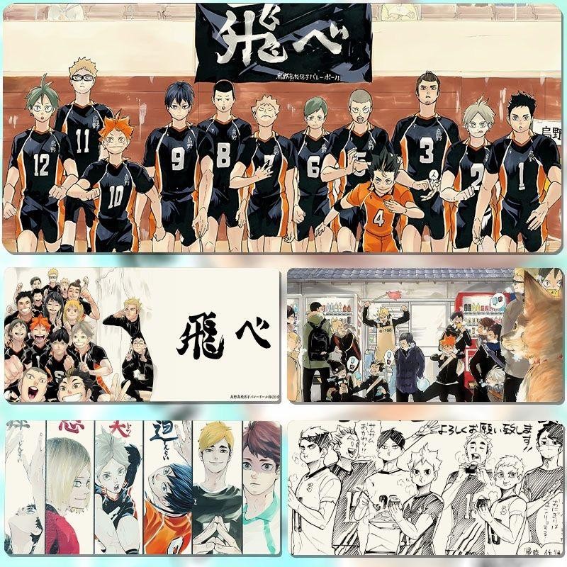 แผ่นรองเมาส์เกมมิ่งขยายขนาดใหญ่ Haikyuu!! อะนิเมะสําหรับแฟน ACG ฐานยางกันลื่นเย็บขอบแผ่นรองเม้าส์สําหรับแล็ปท็อปคอมพิวเตอร์โต๊ะศึกษาสําหรับเด็กผู้ชาย
