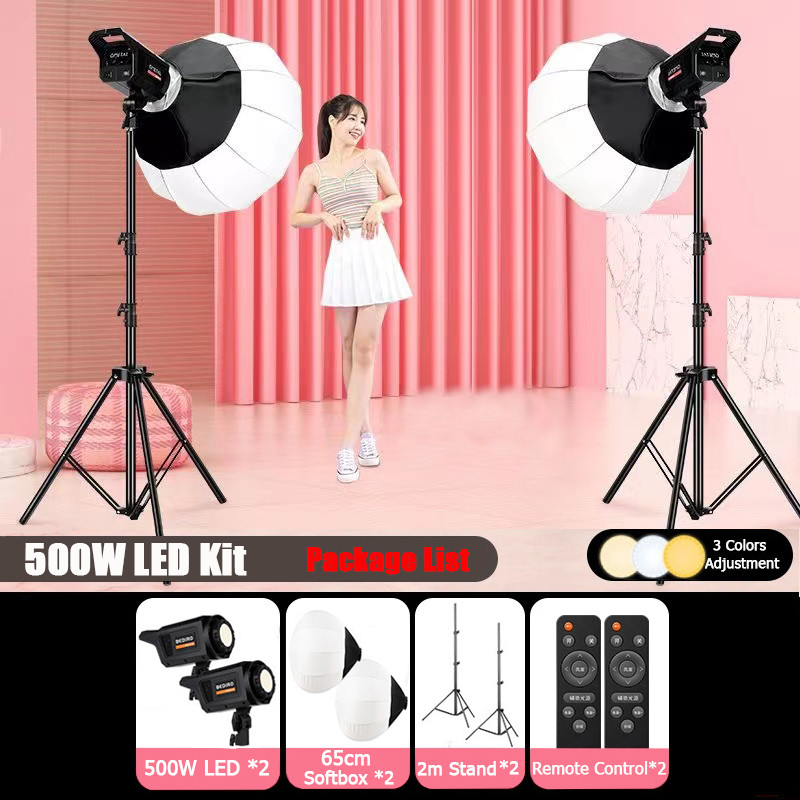 อุปกรณ์ไฟไลฟ์สด 500W ไฟไลฟ์สด ชนิดความสว่างสูง LED ไฟถ่ายรูป ไฟสตูดิโอ