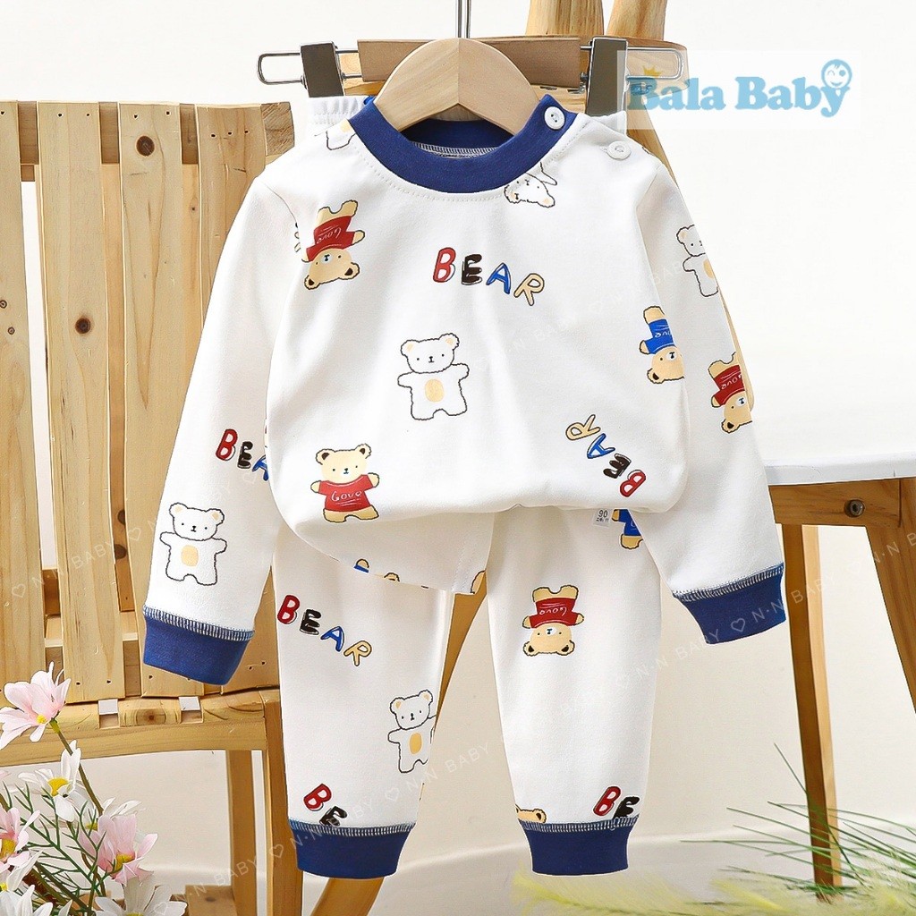 ชุดนอนแขนยาว ขายาว เสื้อผ้าเด็ก ชุดนอนกันหนาว ผ้าcotton Size73-110 cm CXT25 - รูปที่ 4