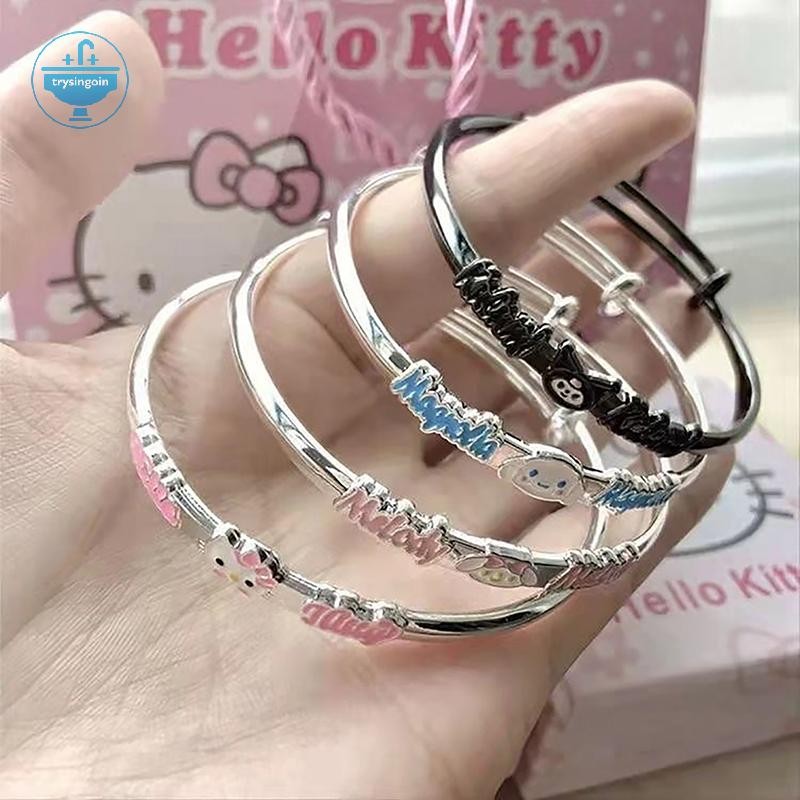 [trysingoin] น่ารักการ์ตูน Cinnamoroll Melody Kuromi Kt สร้อยข้อมือแมวสําหรับผู้หญิงสาวหวาน Minimalist อะนิเมะสร้อยข้อมือเครื่องประดับอุปกรณ์เสริมของขวัญ TH