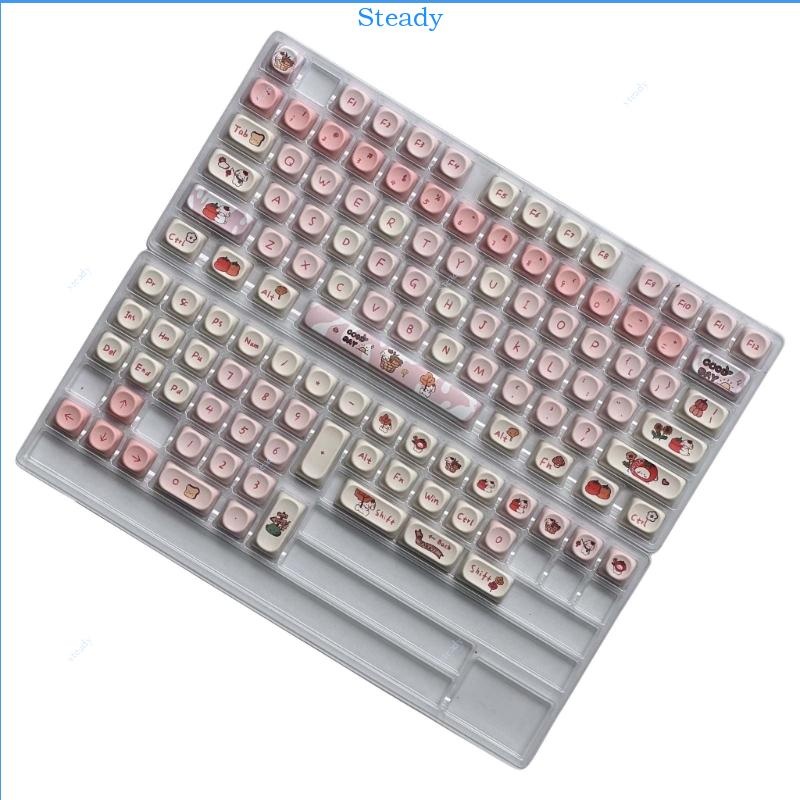 Steady Cute Fall Puppy Theme Keycaps PBT Profile MOA 120Keys สําหรับเค้าโครงคีย์บอร์ดแบบกลไกปรับแต่ง Keycaps