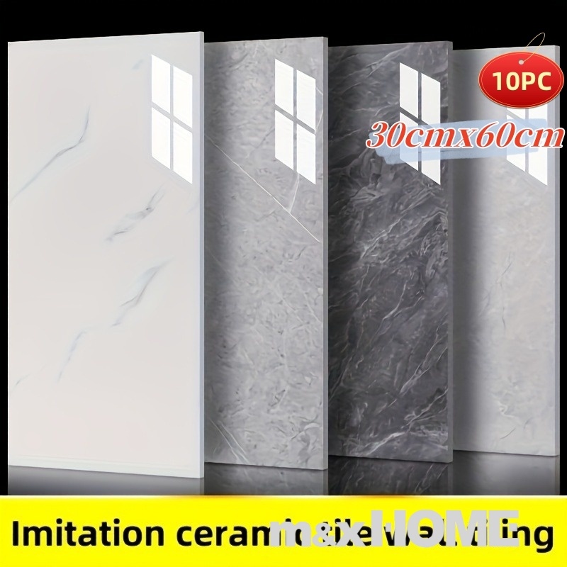 【10 รูป】สติกเกอร์วอลเปเปอร์ PVC ลายหินอ่อน ขนาด 60*30cm สําหรับแขวนตกแต่งผนังห้องครัว ห้องน้ํา