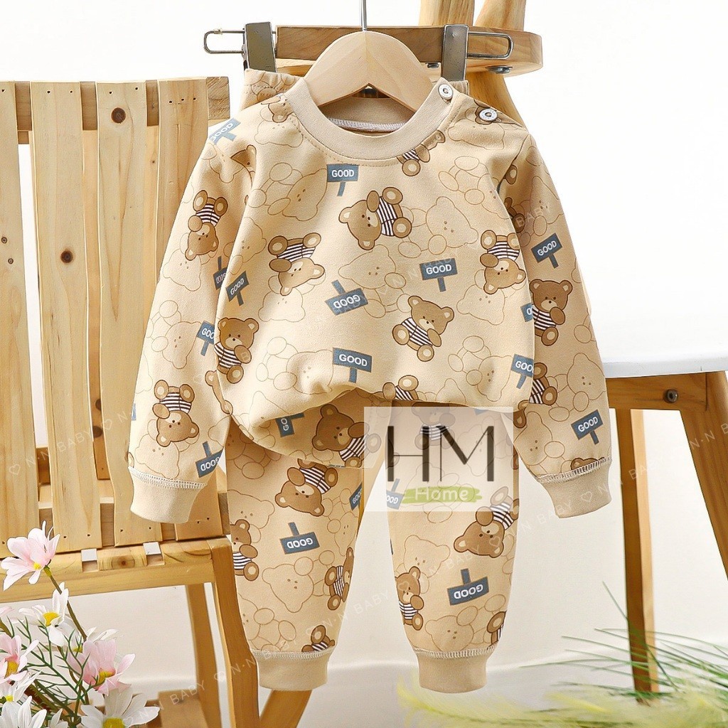 ชุดนอนแขนยาว ขายาว เสื้อผ้าเด็ก ชุดนอนกันหนาว ผ้าcotton อายุ6เดือน-3ปี - รูปที่ 2