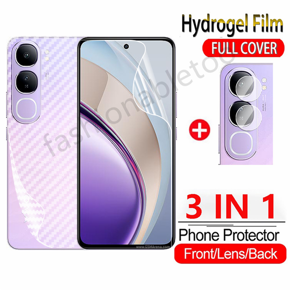 3 in 1 Hydrogel สําหรับ Vivo Y200 Y19s Y 200 Y 19s Y19 s VivoY200 VivoY19s 4G 5G 2024 ด้านหน้ากลับป้องกันหน้าจอนุ่มกล้องกลับเลนส์ป้องกันฟิล์ม