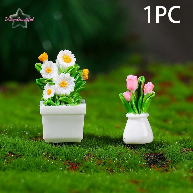 <DBFl> 1pcจําลองs new Dollhouse Miniature Miniกระถางดอกไม้กระถางสําหรับพืชสีเขียวในหม้อบ้านตุ๊กตาเฟอร์นิเจอร์ตกแต่งบ้านใหม่