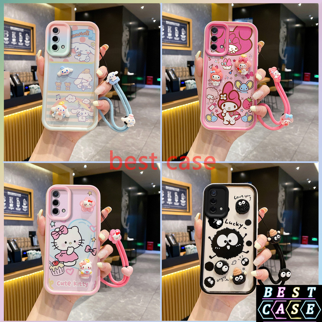 เคส OPPO A95 เคส OPPO A74 4G เคส Cinnamoroll และ ‌Hello Kitty ลายการ์ตูนสามมิติรูปตุ๊กตาเคสโทรศัพท์นุ่มน่ารัก XX-TYGZ