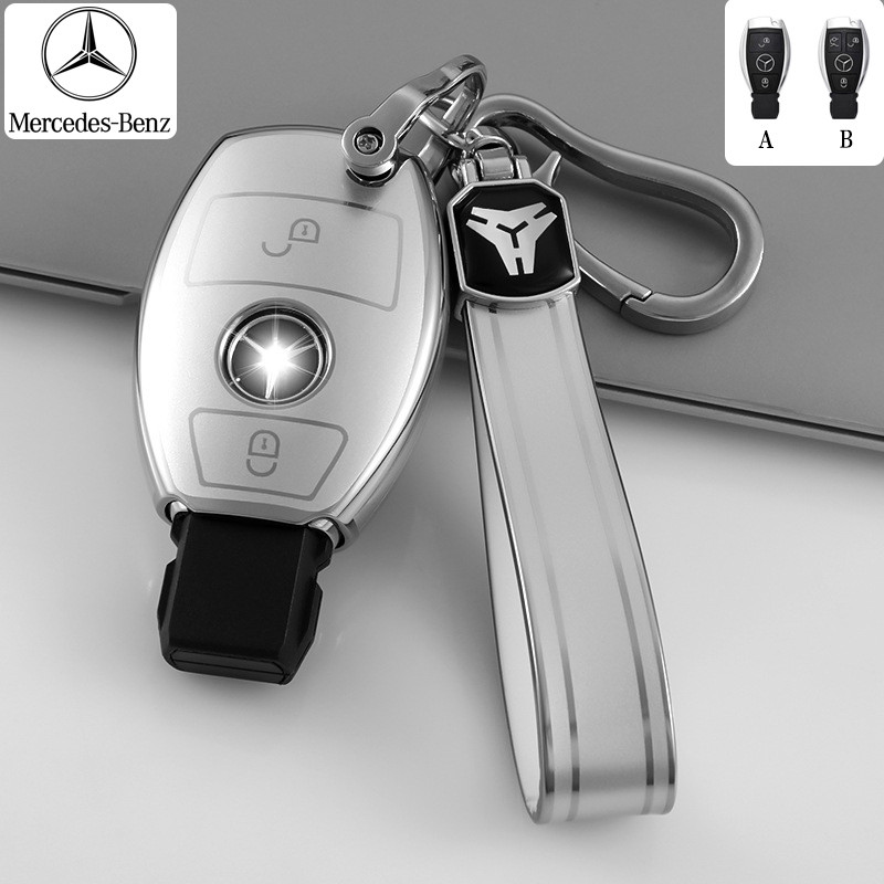เคสกุญแจรีโมทรถยนต์ Mercedes-Benz เข้ากันได้กับ Mercedes-Benz A/C/E/S/GLA/GLB/GLC/GLE/GLS/G/AMG Key Cover พวงกุญแจ