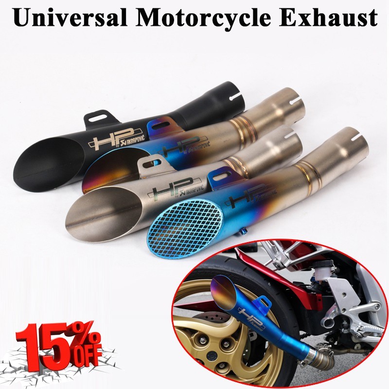 ขาย!! Universal 36-51mm รถจักรยานยนต์ Akrapovic ท่อไอเสียดัดแปลง DB Killer สแตนเลส