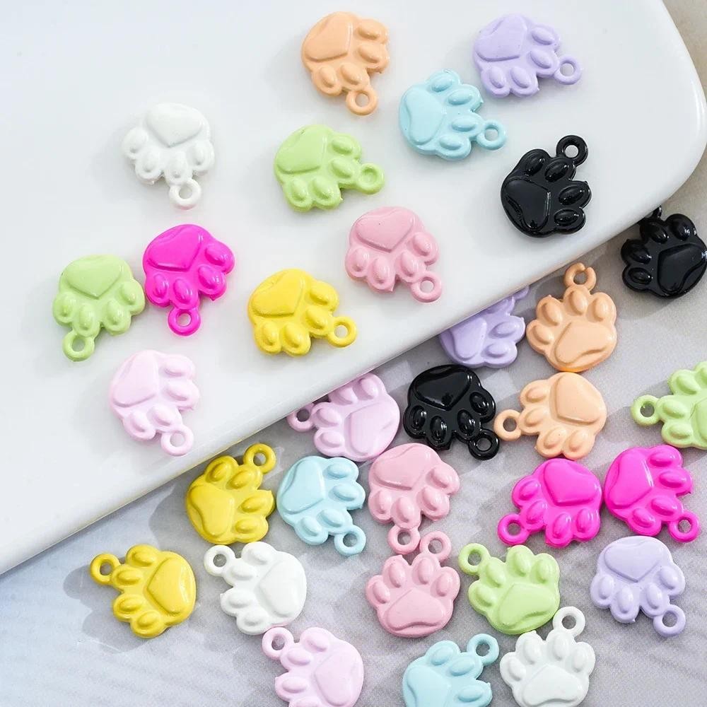 10ชิ้นน่ารักเคลือบแมวตีนเสน่ห์รอยเท้าจี้สําหรับเครื่องประดับทําต่างหูสร้อยคอสร้อยข้อมืออุปกรณ์ ทําเอง