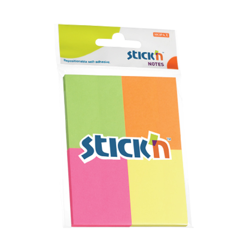 Stick'N กระดาษโน้ต รุ่น 21091 คละสีนีออน ขนาด 15x2"