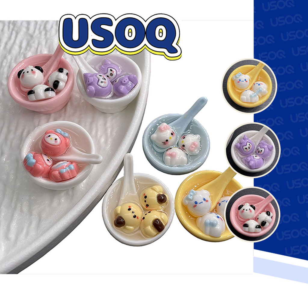 Usoq Jibbitz Crocs การ์ตูน Sanrio ชามเกี๊ยว Cave รองเท้าหัวเข็มขัด DIY อุปกรณ์เสริม Crocs Charm Jibbitz ปุ่ม